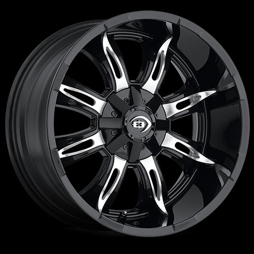 17x9 Vision 423 Manic Gloss Black Machined Face 8x170 ET12 Wheel Rim