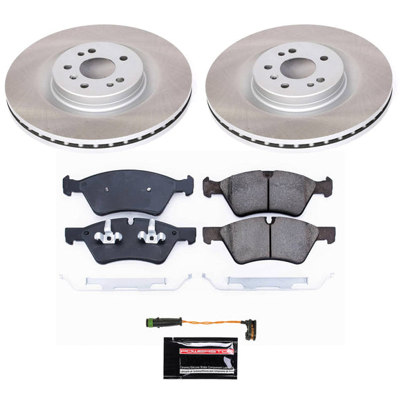 PowerStop Semi-Coated Rotor and Low-Dust Ceramic Brake Pad Kit