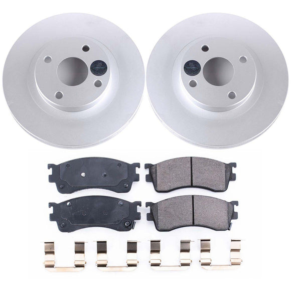 PowerStop Genuine Geomet Coated Rotor and Low-Dust Ceramic Brake Pad Kit