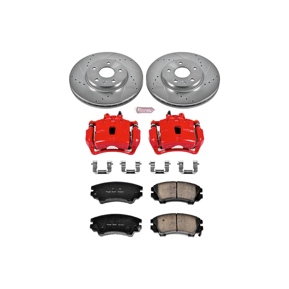 PowerStop Z23 Daily Driver Carbon-Fiber Ceramic Pads Drilled & Slotted Rotor & C