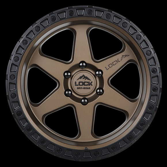 18x9 Lock Off-Road Olympus Matte Bronze Black Ring 5x127 5x5 ET1 Wheel Rim