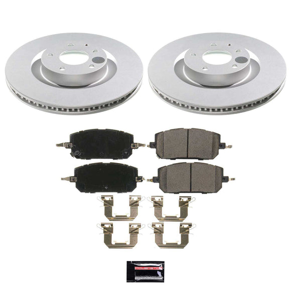 PowerStop Genuine Geomet Coated Rotor and Low-Dust Ceramic Brake Pad Kit