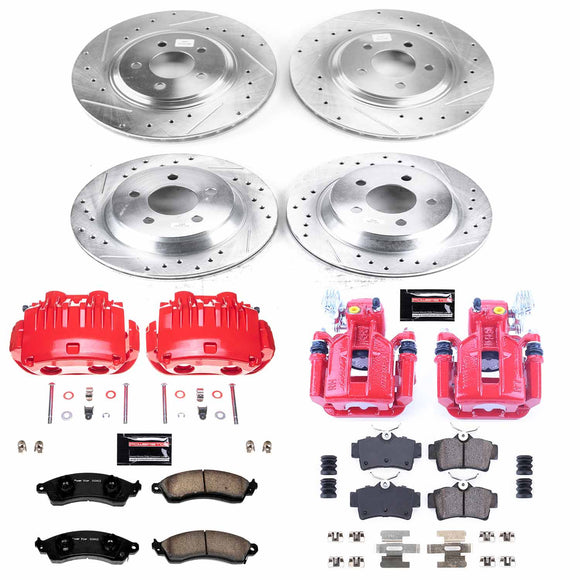 PowerStop Z23 Daily Driver Carbon-Fiber Ceramic Pads Drilled & Slotted Rotor & C