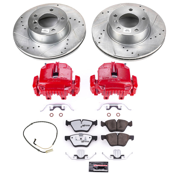PowerStop Z26 Street Performance Ceramic Brake Pad, Drilled Slotted Rotor, and C