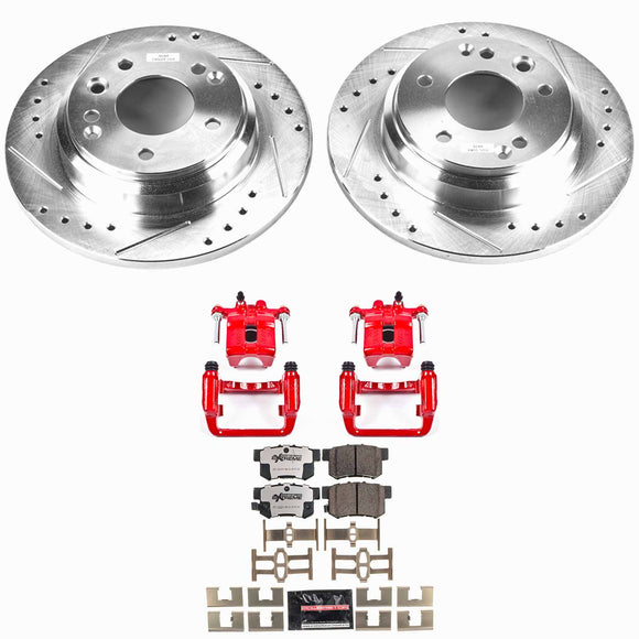 PowerStop Z26 Street Performance Ceramic Brake Pad, Drilled Slotted Rotor, and C