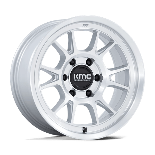 17X8.5 KMC KM729 Range Gloss Silver With Machined Face 6x135 ET0 Wheel Rim