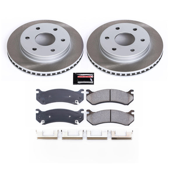 PowerStop Semi-Coated Rotor and Low-Dust Ceramic Brake Pad Kit