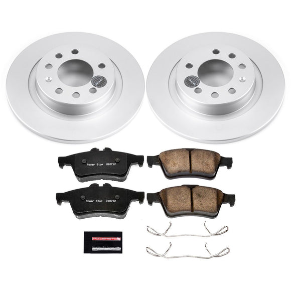 PowerStop Genuine Geomet Coated Rotor and Low-Dust Ceramic Brake Pad Kit