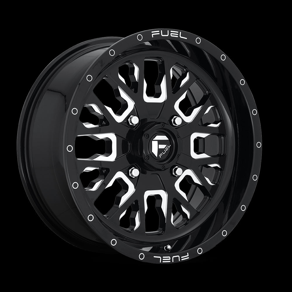 18X7 Fuel UTV D611 Stroke Gloss Black Milled 4X156 ET13 wheel/rim