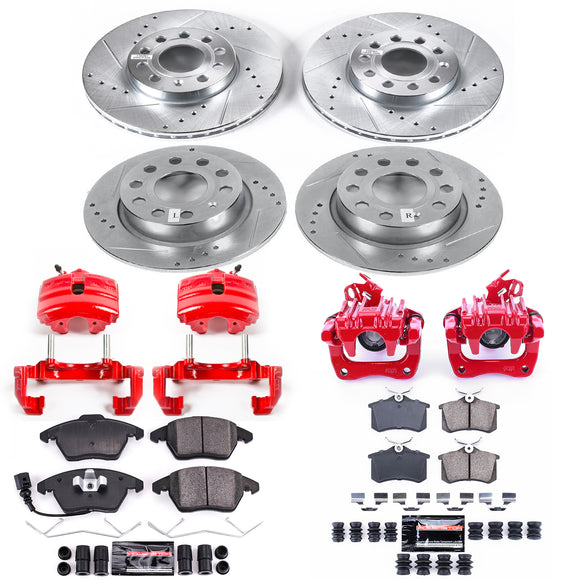 PowerStop Z23 Daily Driver Carbon-Fiber Ceramic Pads Drilled & Slotted Rotor & C