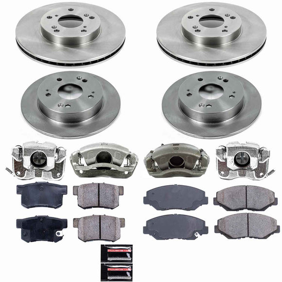PowerStop OE Stock Replacement Low-Dust Ceramic Brake Pad, Rotor and Caliper Kit