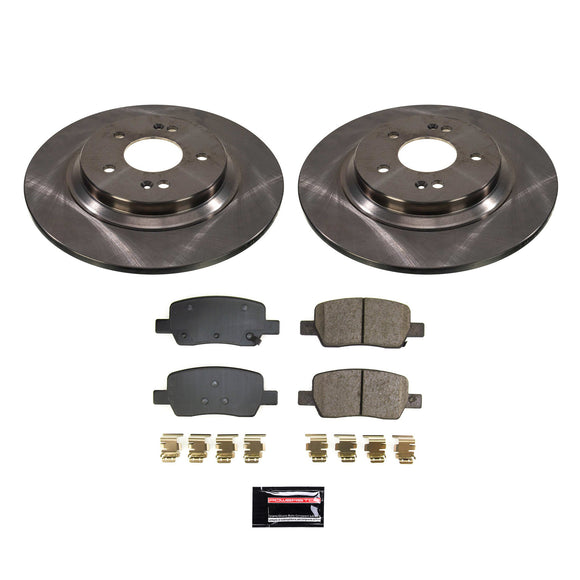 PowerStop OE Stock Replacement Low-Dust Ceramic Brake Pad and Rotor Kit