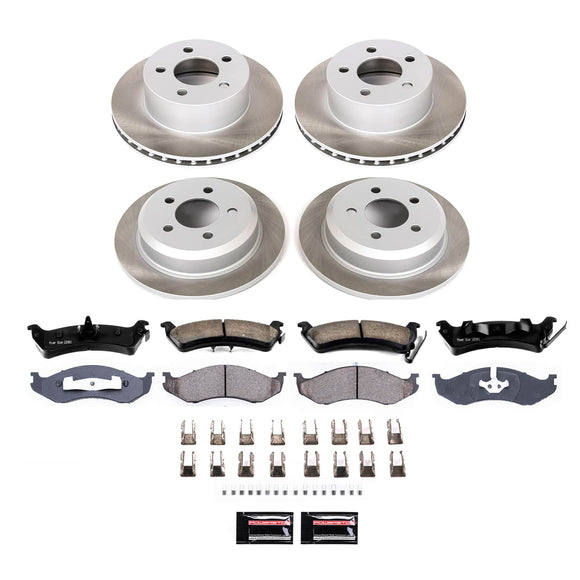 PowerStop Semi-Coated Rotor and Low-Dust Ceramic Brake Pad Kit