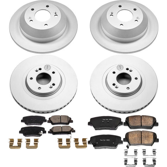 PowerStop Genuine Geomet Coated Rotor and Low-Dust Ceramic Brake Pad Kit