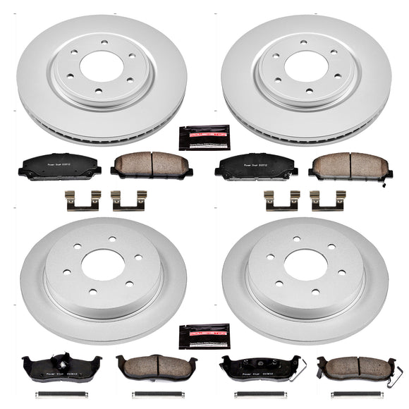 PowerStop Genuine Geomet Coated Rotor and Low-Dust Ceramic Brake Pad Kit