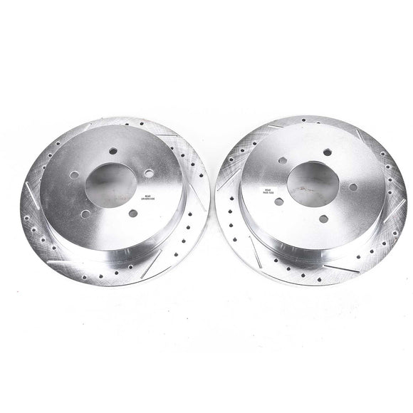 PowerStop Evolution Drilled Slotted Rotors Pair Rear For Ford Expedition