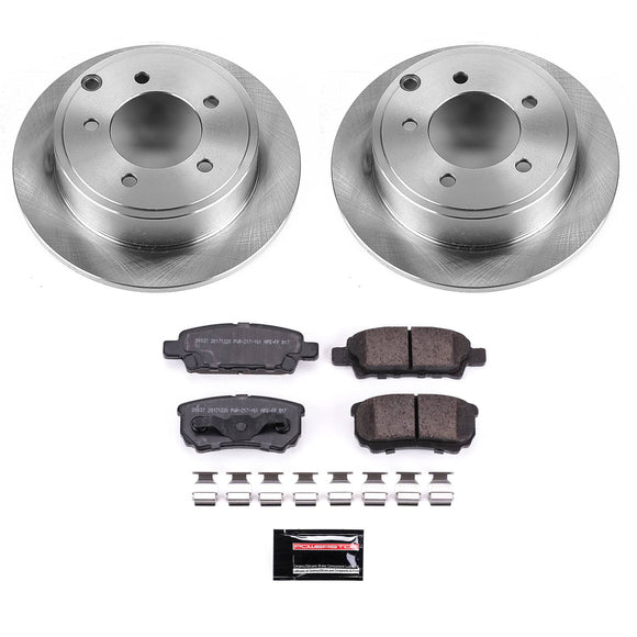 PowerStop OE Stock Replacement Low-Dust Ceramic Brake Pad and Rotor Kit