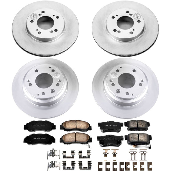 PowerStop Genuine Geomet Coated Rotor and Low-Dust Ceramic Brake Pad Kit