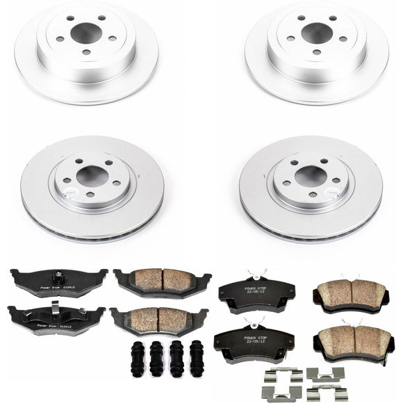PowerStop Genuine Geomet Coated Rotor and Low-Dust Ceramic Brake Pad Kit