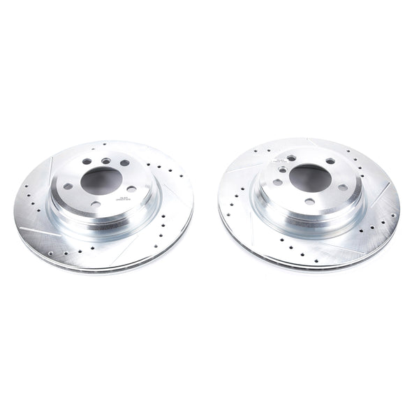 PowerStop Evolution Drilled Slotted Rotors Pair Rear For BMW 335i