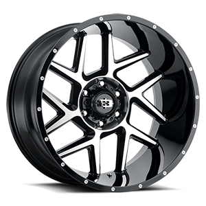 20x10 Vision 360 Sliver Gloss Black Machined Face Wheel 5x127 ET-25 CB78.1