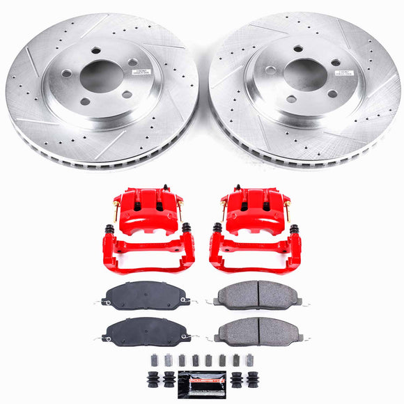 PowerStop Z23 Daily Driver Carbon-Fiber Ceramic Pads Drilled & Slotted Rotor & C