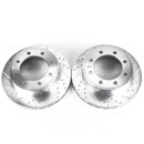 PowerStop Evolution Drilled Slotted Rotors Pair Rear For Ford E-250 Econoline