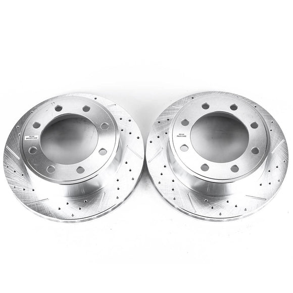 PowerStop Evolution Drilled Slotted Rotors Pair Rear For Ford E-250 Econoline