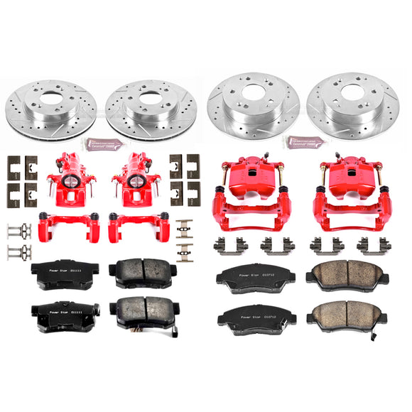 PowerStop Z23 Daily Driver Carbon-Fiber Ceramic Pads Drilled & Slotted Rotor & C