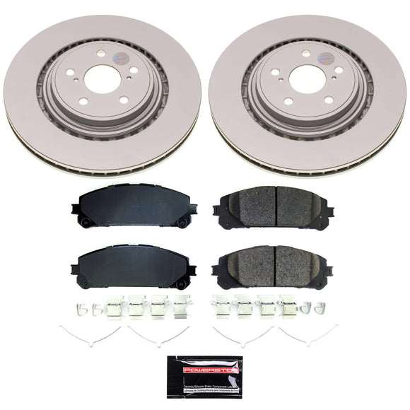 PowerStop Genuine Geomet Coated Rotor and Low-Dust Ceramic Brake Pad Kit