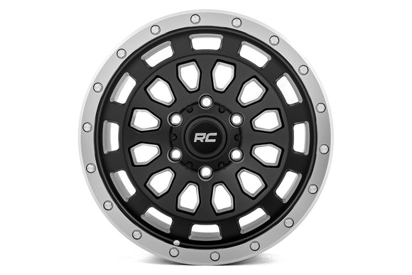 17x8.5 Rough Country 87 Series Black/Machined Wheel 6x5.5 ET0 CB4.173