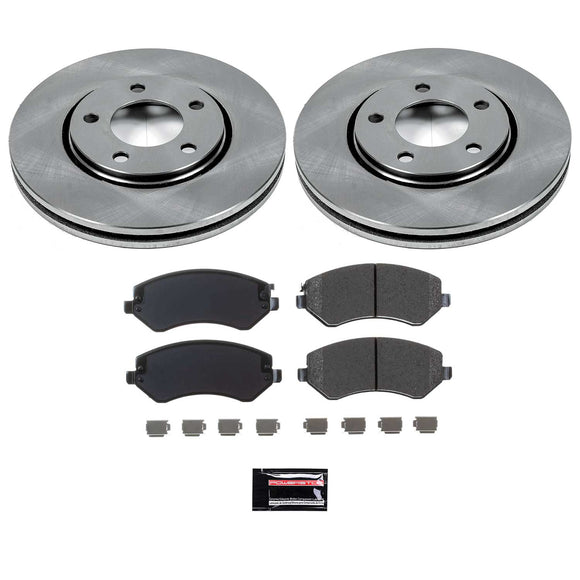 PowerStop OE Stock Replacement Low-Dust Ceramic Brake Pad and Rotor Kit