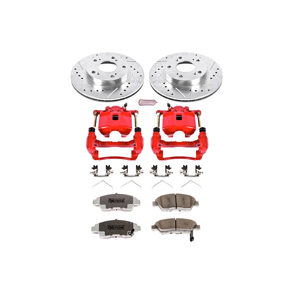 PowerStop Z26 Street Performance Ceramic Brake Pad, Drilled Slotted Rotor, and C