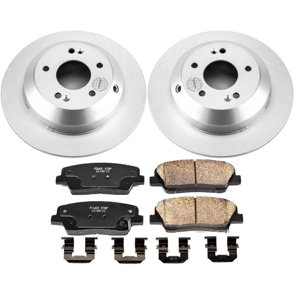 PowerStop Genuine Geomet Coated Rotor and Low-Dust Ceramic Brake Pad Kit