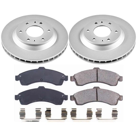 PowerStop Genuine Geomet Coated Rotor and Low-Dust Ceramic Brake Pad Kit