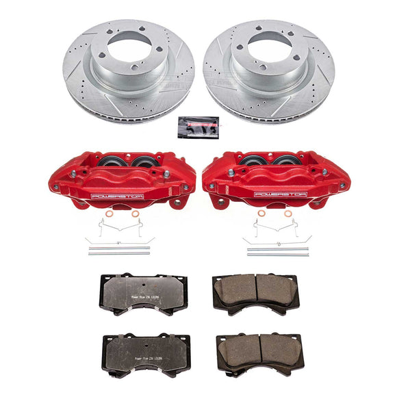 PowerStop Z36 Truck and SUV Ceramic Brake Pad, Drilled & Slotted Rotor, and Cali