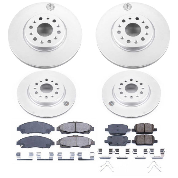 PowerStop Genuine Geomet Coated Rotor and Low-Dust Ceramic Brake Pad Kit