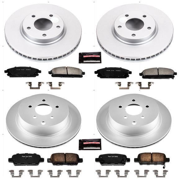 PowerStop Genuine Geomet Coated Rotor and Low-Dust Ceramic Brake Pad Kit