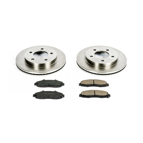 PowerStop OE Stock Replacement Low-Dust Ceramic Brake Pad and Rotor Kit
