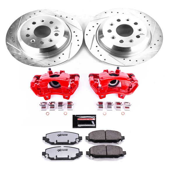 PowerStop Z36 Truck and SUV Ceramic Brake Pad, Drilled & Slotted Rotor, and Cali