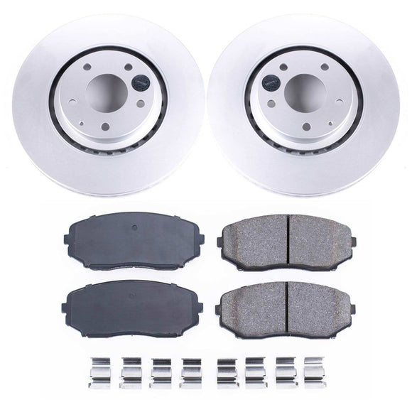 PowerStop Genuine Geomet Coated Rotor and Low-Dust Ceramic Brake Pad Kit