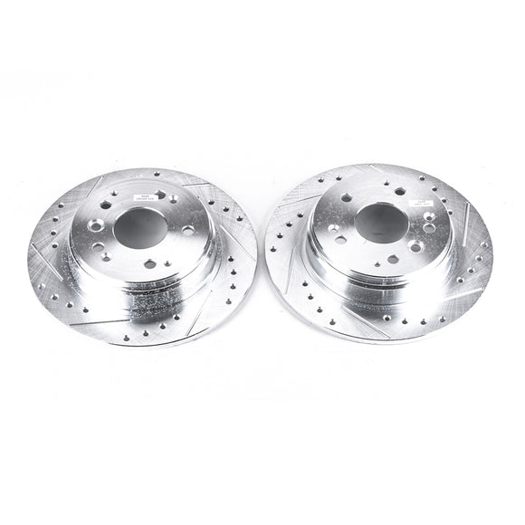 PowerStop Evolution Drilled Slotted Rotors Pair Rear For Honda Element