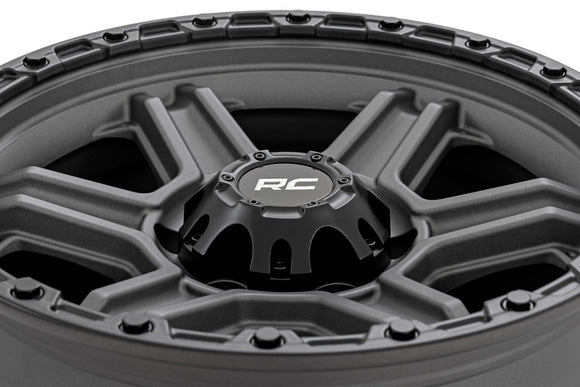 17x8.5 Rough Country 79 Series Gunmetal Gray 6x5.5 ET0 Wheel Rim