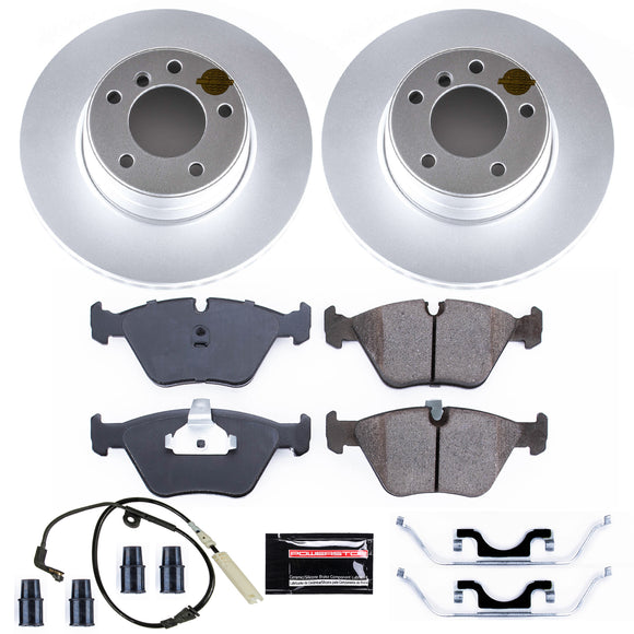 PowerStop Genuine Geomet Coated Rotor and Carbon-Fiber Ceramic Brake Pad Kit