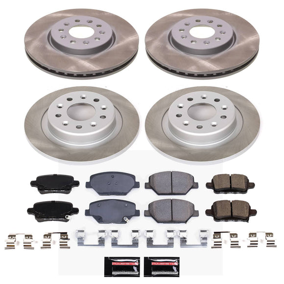 PowerStop Semi-Coated Rotor and Low-Dust Ceramic Brake Pad Kit