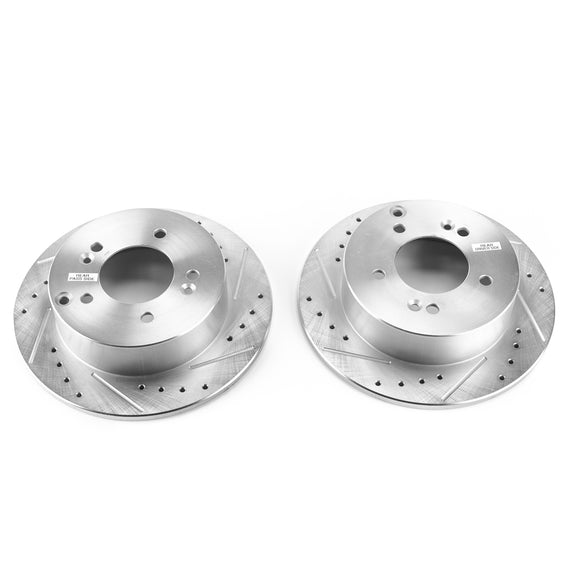 PowerStop Evolution Drilled Slotted Rotors Pair Rear For Kia Rondo