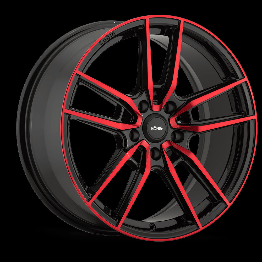 17x8 Konig Myth Gloss Black/Red Tint 5x114.3 5x4.5 ET43 Wheel Rim - 0