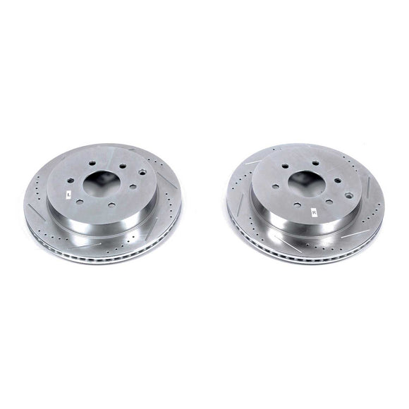 PowerStop Evolution Drilled Slotted Rotors Pair Rear For INFINITI QX56