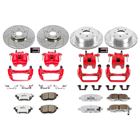 PowerStop Z26 Street Performance Ceramic Brake Pad, Drilled Slotted Rotor, and C