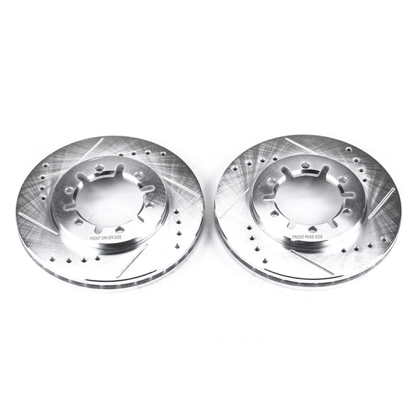 PowerStop Evolution Drilled Slotted Rotors Pair Front For Nissan Frontier